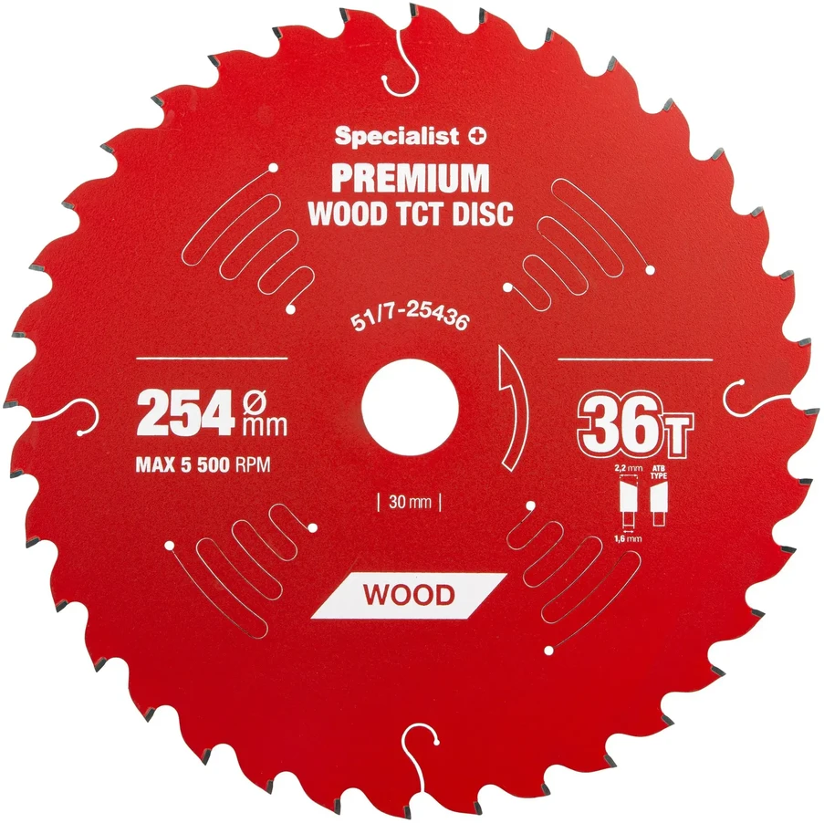 Pjovimo diskas Specialist+ LMS2543630-T; 254x30x1,6 mm; Z36; 5°