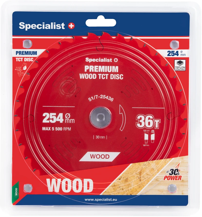Pjovimo diskas Specialist+ LMS2543630-T; 254x30x1,6 mm; Z36; 5°