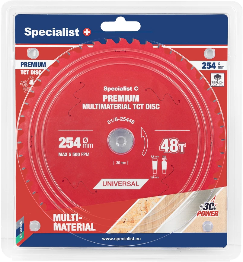 Pjovimo diskas SPECIALIST+ Multimaterial 254x48Tx30mm