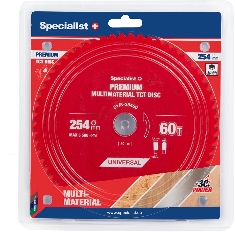 Pjovimo diskas Specialist+ LMM2546030-T; 254x30x1,6 mm; Z60; 0°