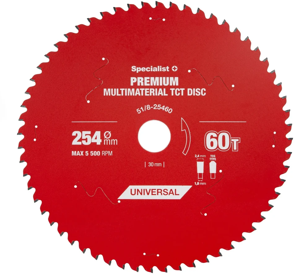 Pjovimo diskas Specialist+ LMM2546030-T; 254x30x1,6 mm; Z60; 0°