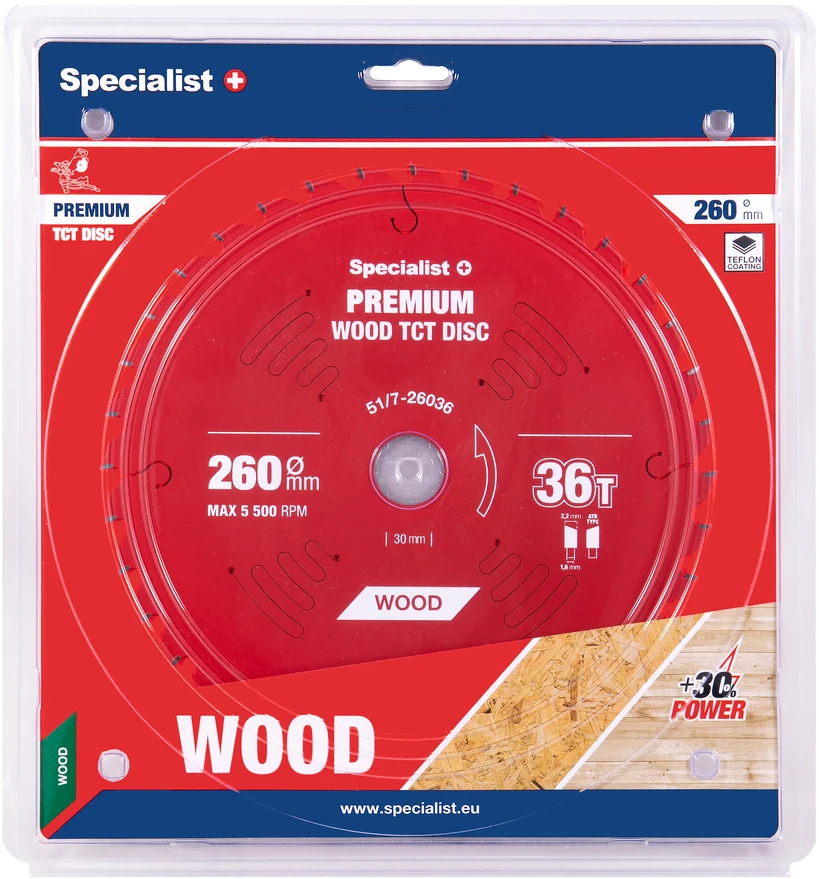 Pjovimo diskas Specialist+ LMS2603630-T; 260x30x1,6 mm; Z36; 5°