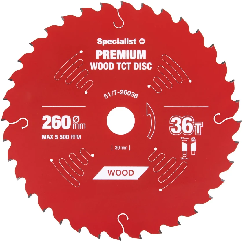 Pjovimo diskas Specialist+ LMS2603630-T; 260x30x1,6 mm; Z36; 5°