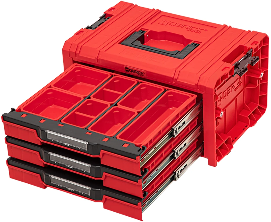 Q-Brick Įrankių dėžė Qbrick SKRQPROD3E2CCZEPG011 su 3 stalčiais