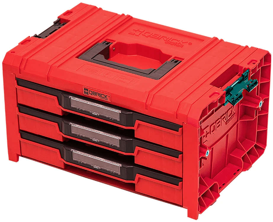 Q-Brick Įrankių dėžė Qbrick SKRQPROD3E2CCZEPG011 su 3 stalčiais
