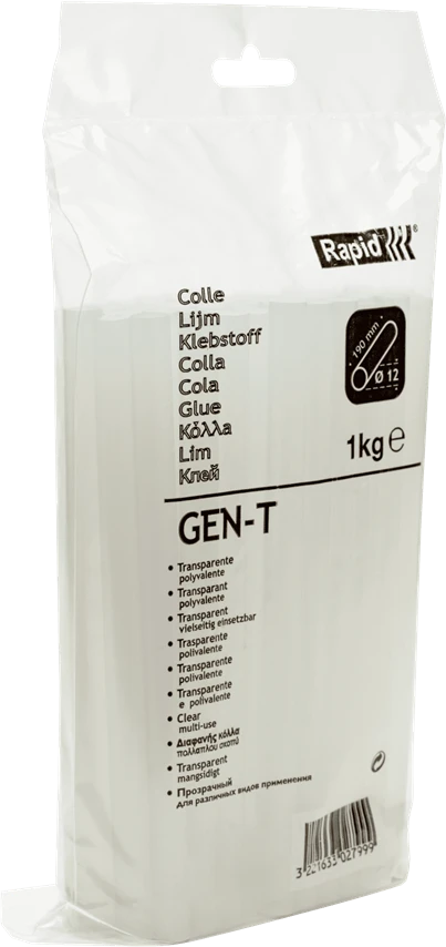 Rapid GEN-T Klijai D12x190mm 1Kg Maišas. Skaidrūs, universalūs.AT12 - P-09-001 - 190