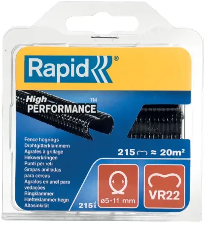 Sukabinimo kabės VR22, cinkuotos, RAPID, 215 vnt., juodos