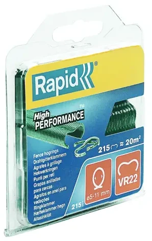 Sukabinimo kabės VR22, cinkuotos, RAPID, 215 vnt., žalios