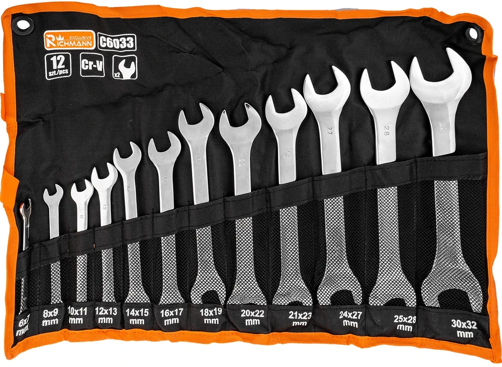 RICHMANN Atvirų raktų rinkinys 6 - 32 mm, 12 vnt.
