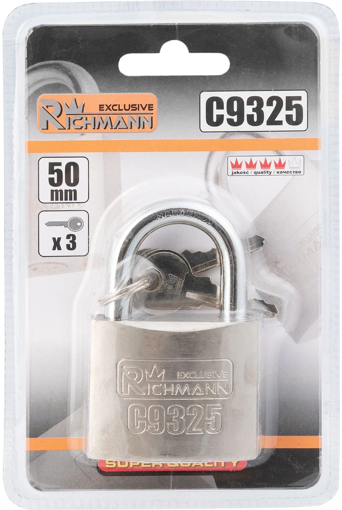 RICHMANN Sidabrinės spalvos spyna 50 mm