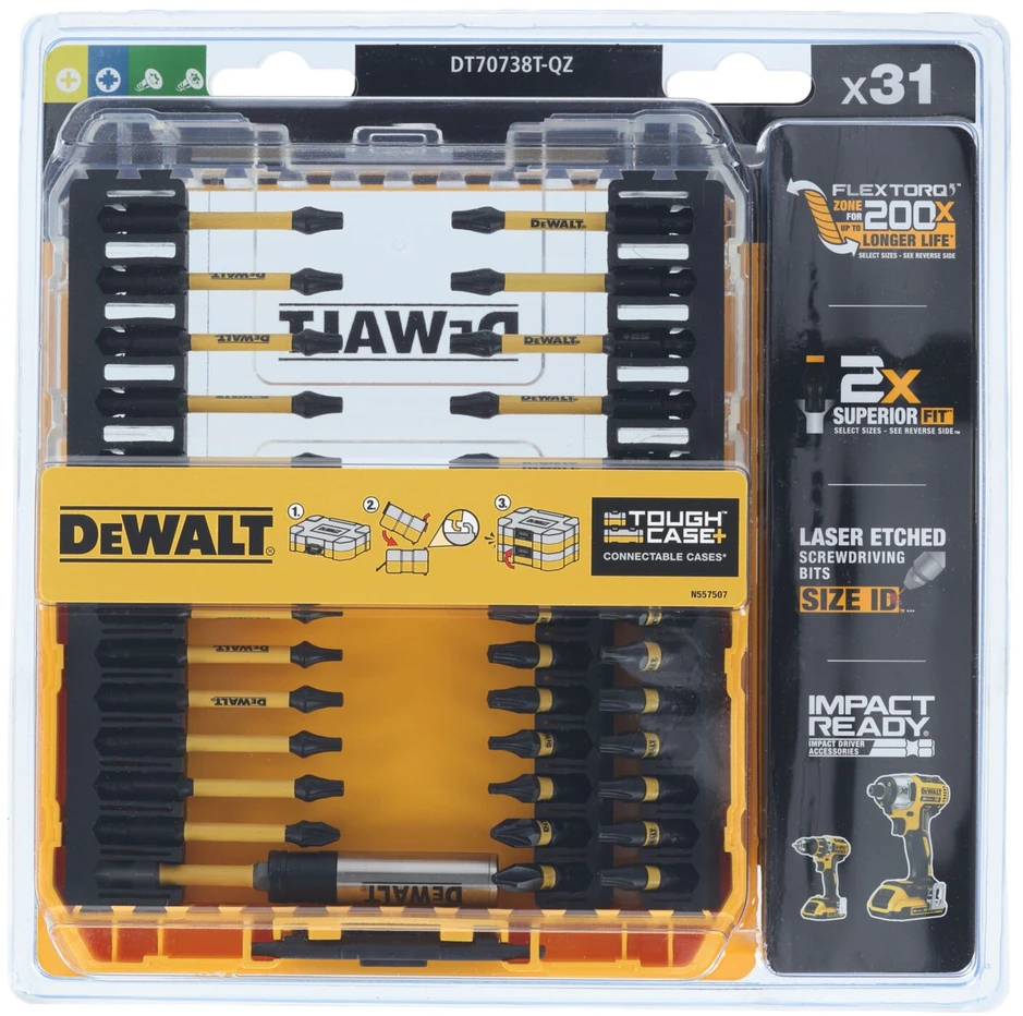 Dewalt DT70738T-QZ antgalių rinkinys 31 vnt.