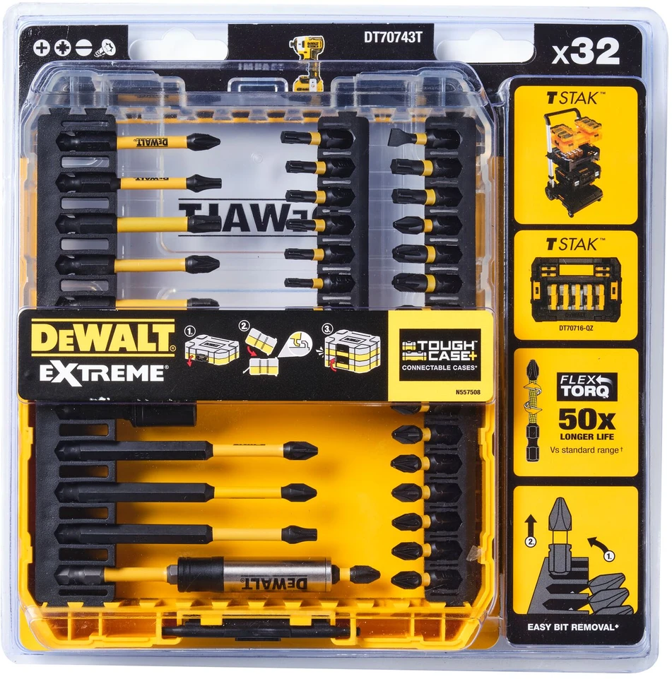 Sukimo antgalių rinkinys DeWalt DT70743T-QZ; 32 vnt.