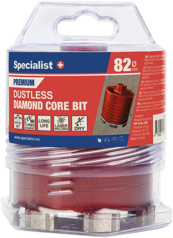 SPECIALIST+ deimantinė gręžimo karūna PREMIUM, 82 mm