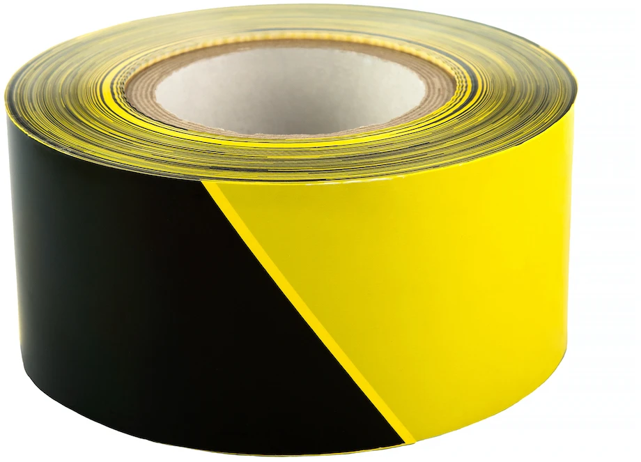 SPECIALIST+ įspėjamoji juoda/geltona juosta, 75 mm x 250 m