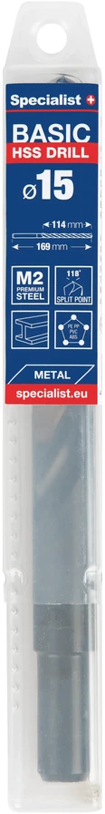 SPECIALIST+ metalo grąžtas BASIC, 15 mm
