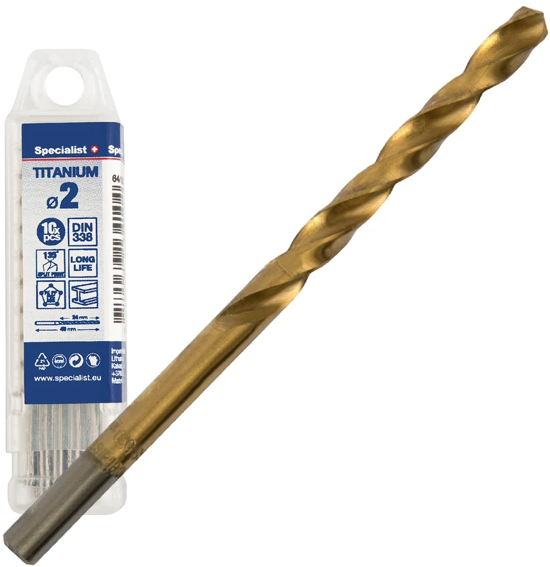 SPECIALIST+ metalo grąžtas TITAN, 2 mm, 10 vnt.