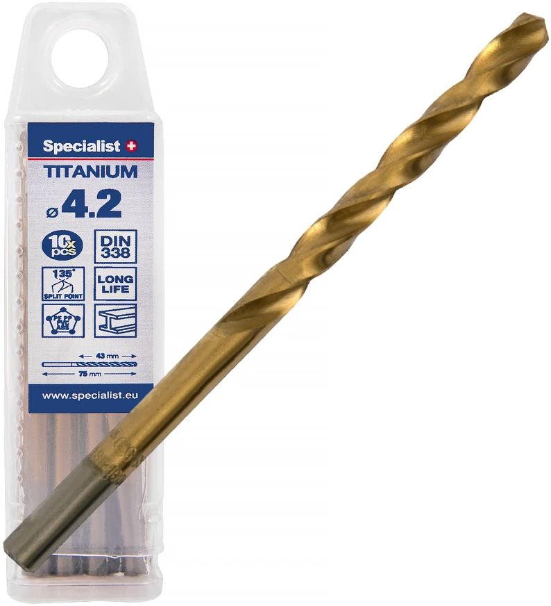 SPECIALIST+ metalo grąžtas TITAN, 4.2 mm, 10 vnt.
