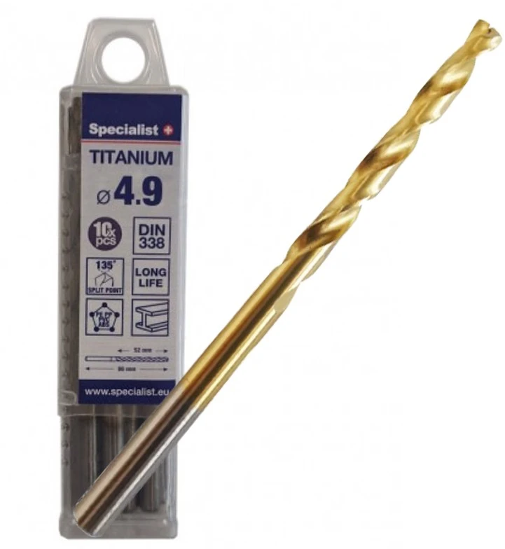 SPECIALIST+ metalo grąžtas TITAN, 4.9 mm, 10 vnt.