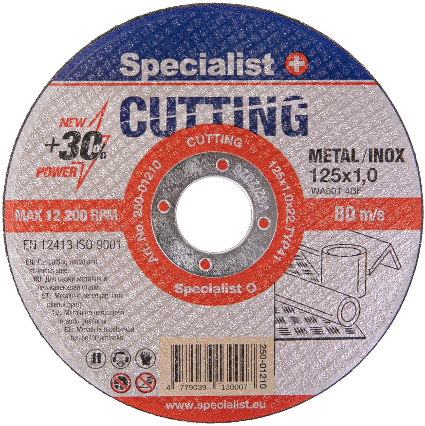 SPECIALIST+ metalo pj.diskas CUTTING, 125x1x22 mm 10 vnt. metal. d
