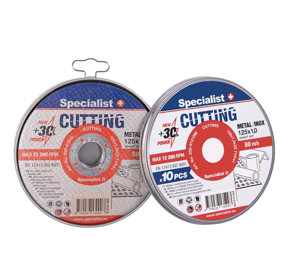 SPECIALIST+ metalo pj.diskas CUTTING, 125x1x22 mm 10 vnt. metal. d