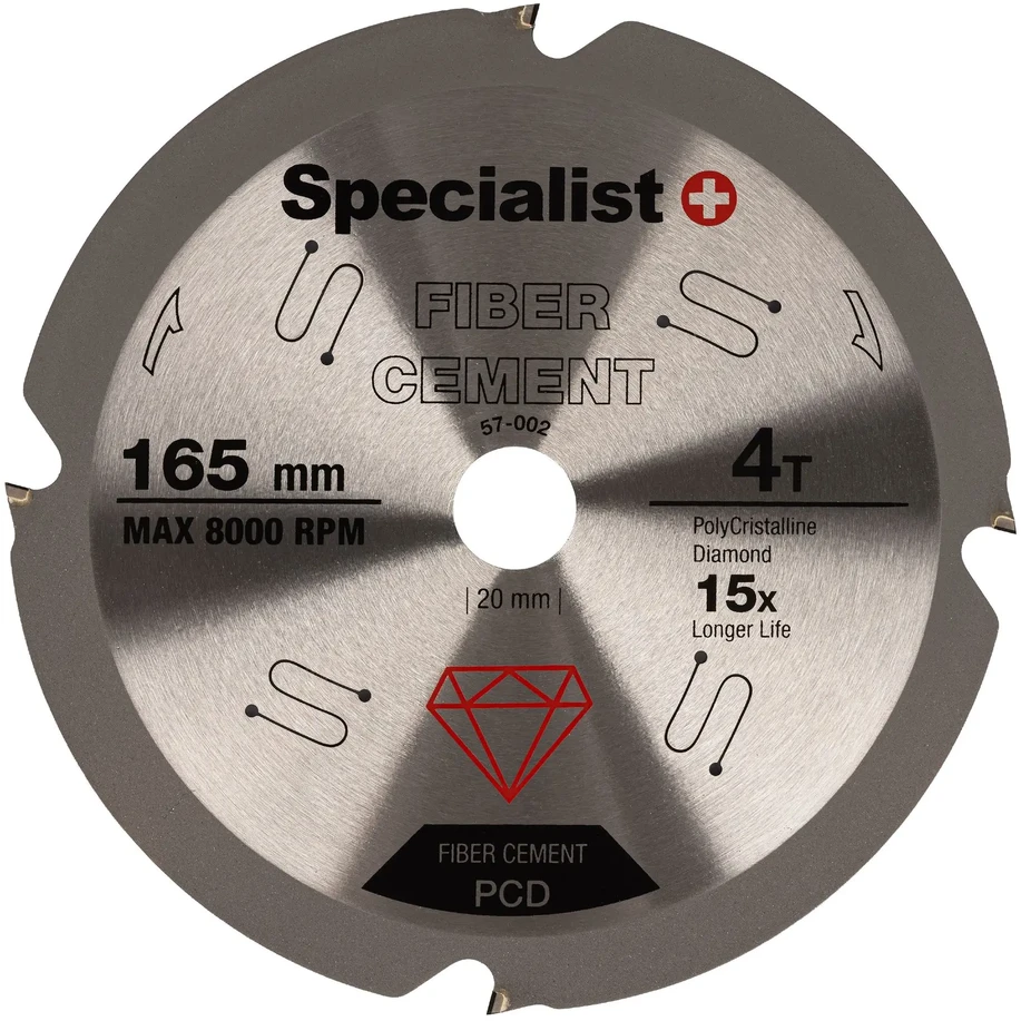 SPECIALIST+ pj. diskas pluošt. cementui, 4T 165 x 20 mm