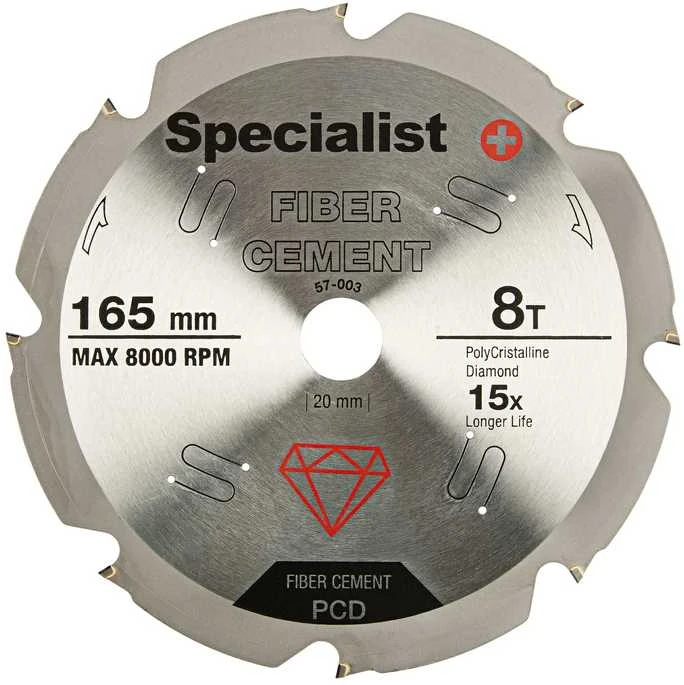 SPECIALIST+ pj. diskas pluošt. cementui, 8T 165 x 20 mm