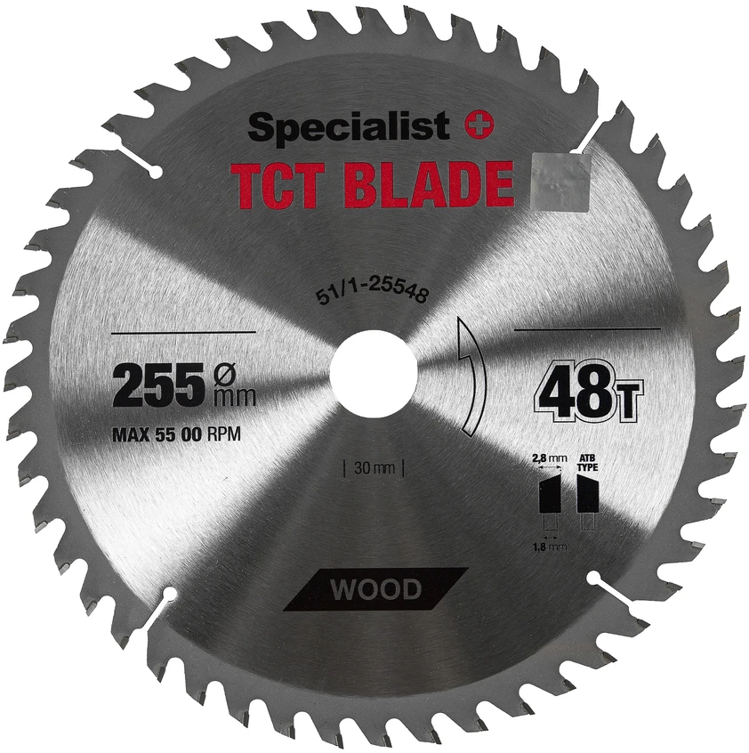 Pjovimo diskas medienai Specialist+ Wood; 255x30/25,4 mm; Z48