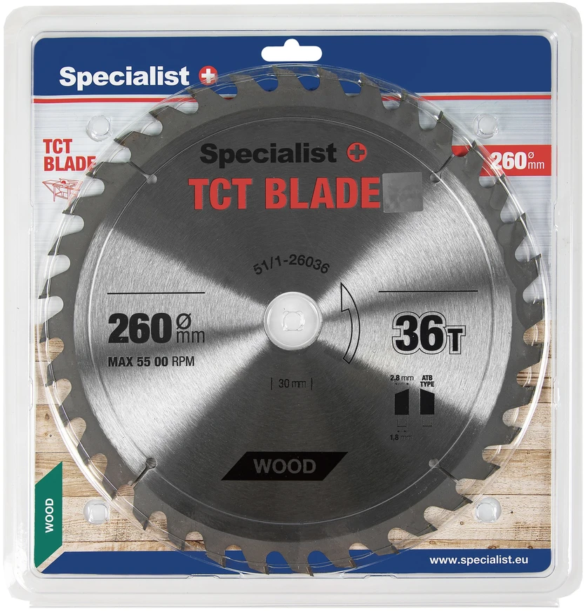 Pjovimo diskas medienai Specialist+ Wood; 260x30 mm; Z36