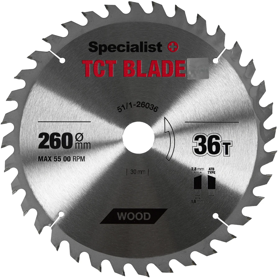 Pjovimo diskas medienai Specialist+ Wood; 260x30 mm; Z36