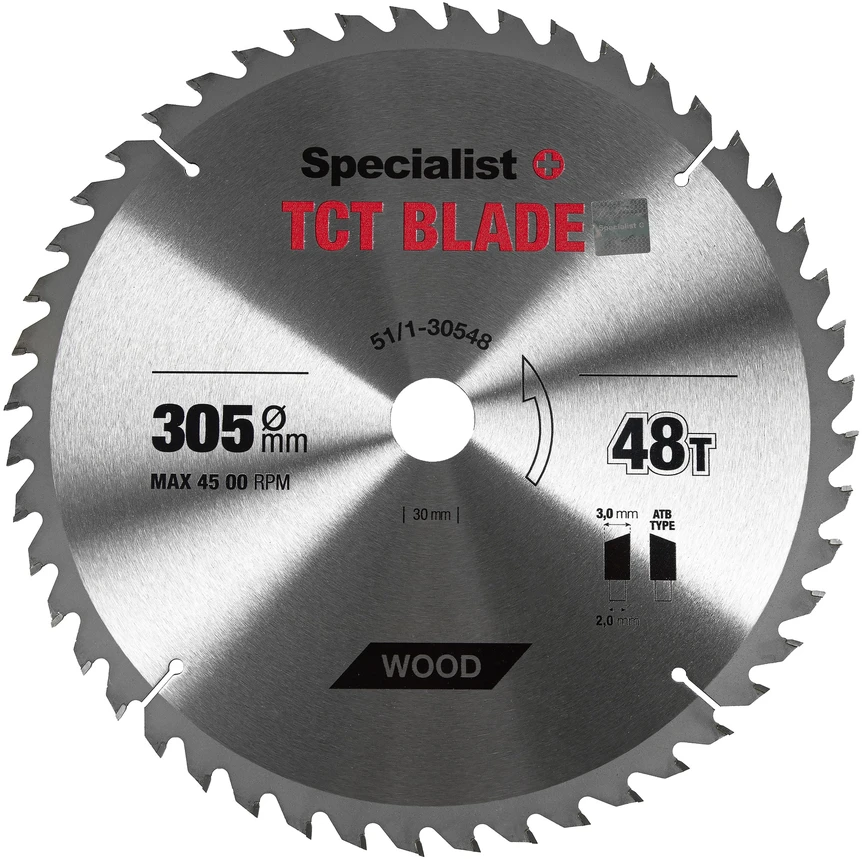 Pjovimo diskas medienai Specialist+ Wood; 305x30 mm; Z48