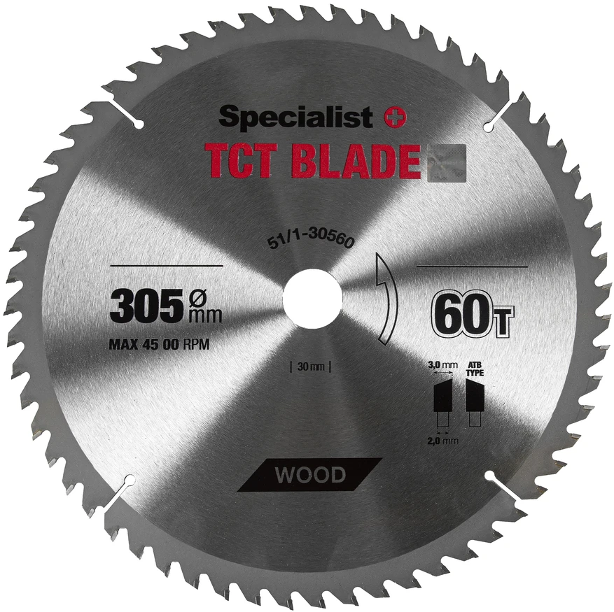 Pjovimo diskas medienai Specialist+ Wood; 305x30 mm; Z60