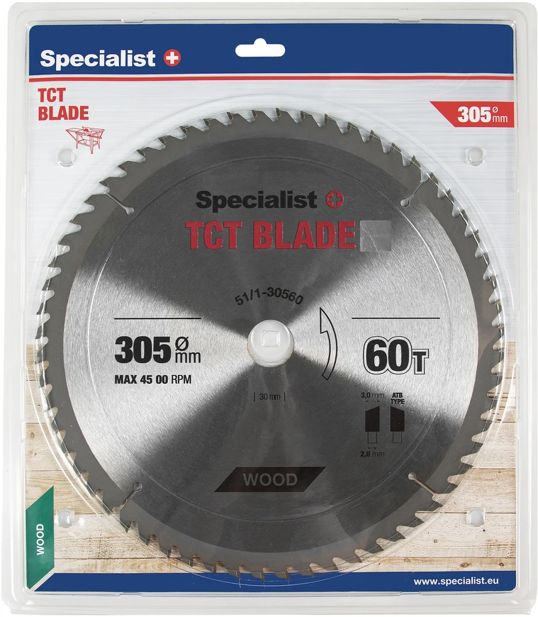 Pjovimo diskas medienai Specialist+ Wood; 305x30 mm; Z60