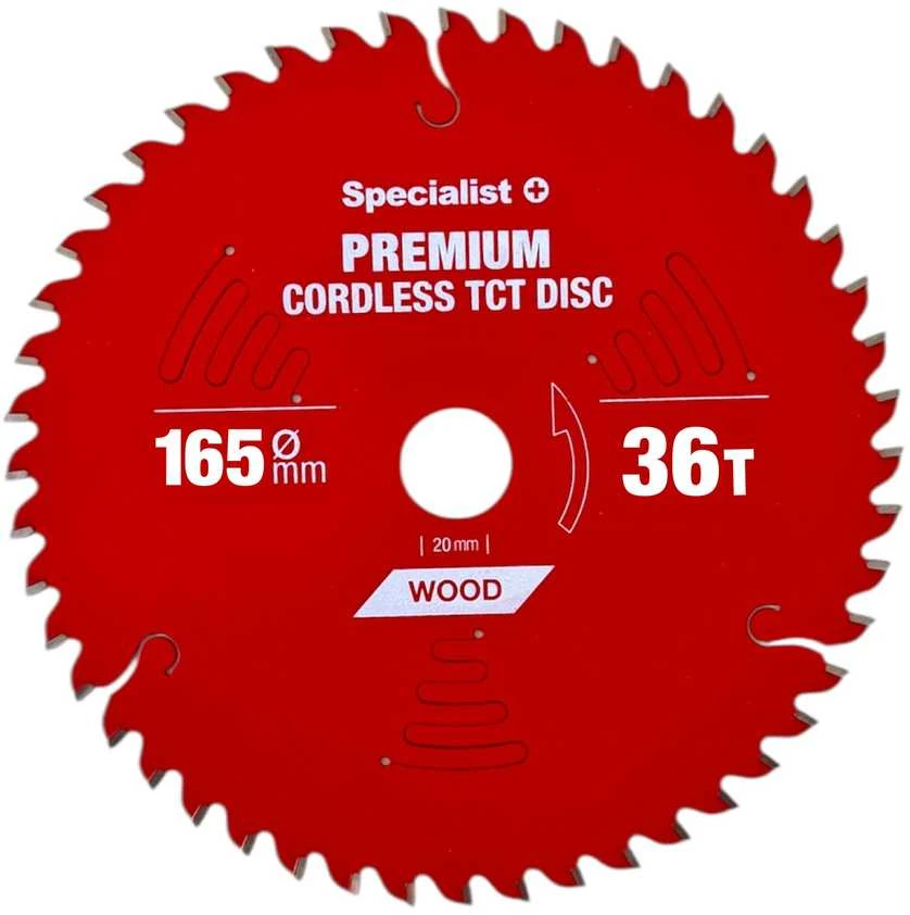 Pjovimo diskas 165x36Tx20mm, Cordless PREMIUM, SPECIALIST+