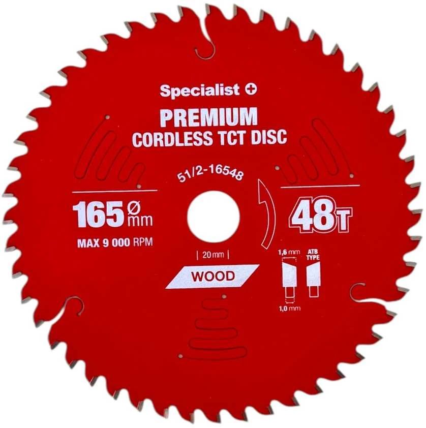 Pjovimo diskas 165x48Tx20mm, Cordless PREMIUM, SPECIALIST+