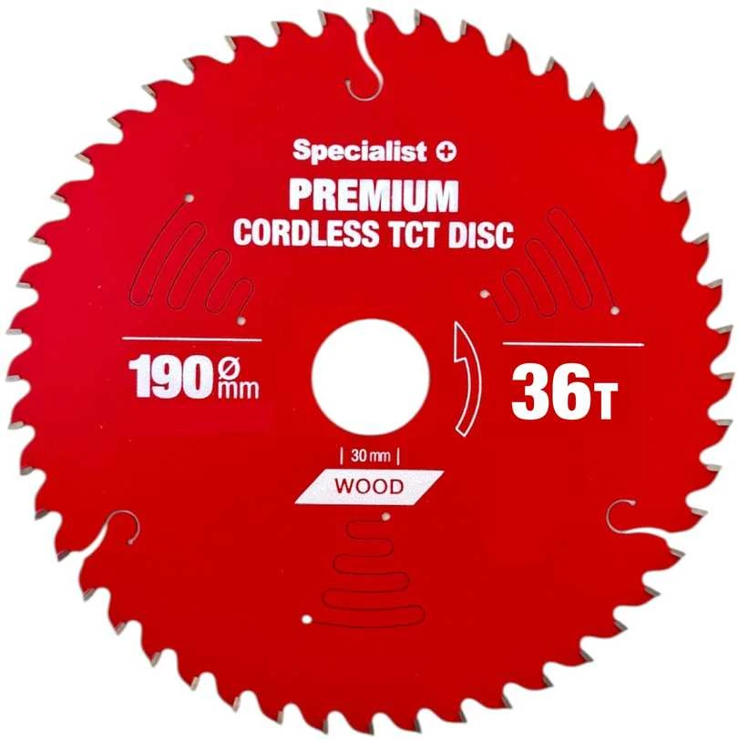Pjovimo diskas 190x36Tx30mm, Cordless PREMIUM SPECIALIST+