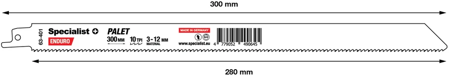 SPECIALIST+ pjūklelis paletėms, 300 mm, 10TPI