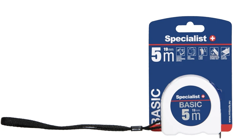 SPECIALIST+ ruletė BASIC 5 m, 19 mm