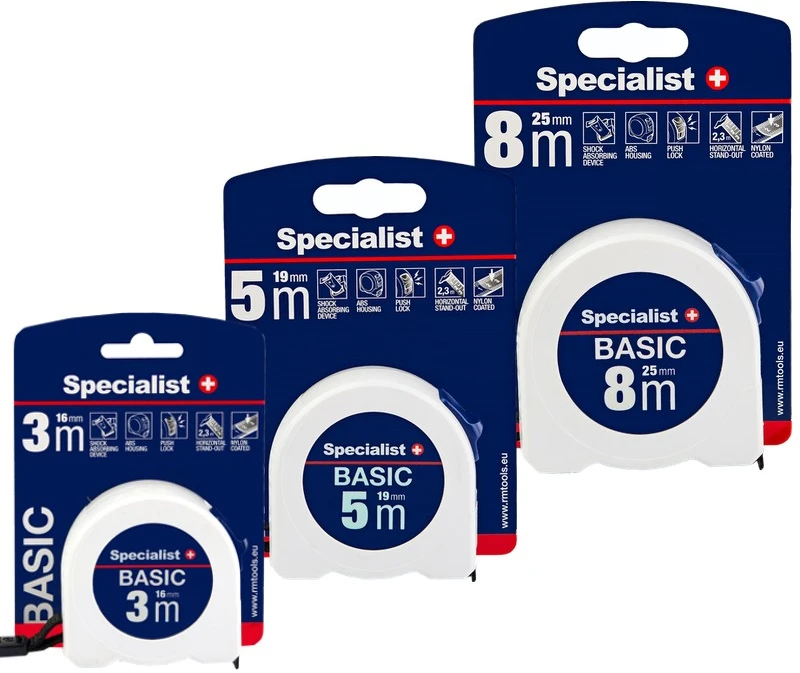 SPECIALIST+ ruletė BASIC 5 m, 25 mm