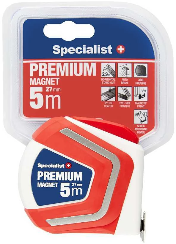 SPECIALIST+ ruletė PREMIUM 5 m, 27 mm