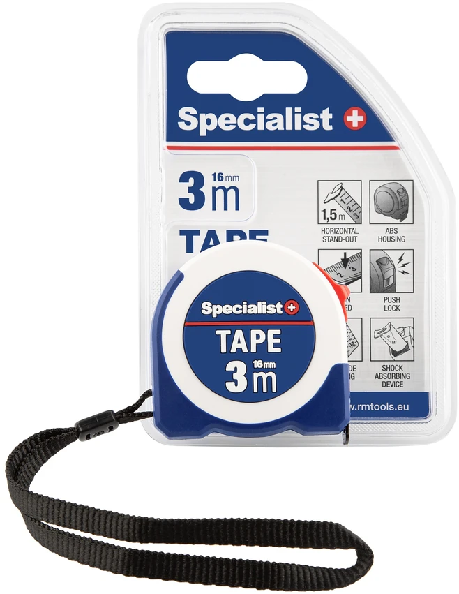 SPECIALIST+ ruletė TAPE 3 m, 16 mm