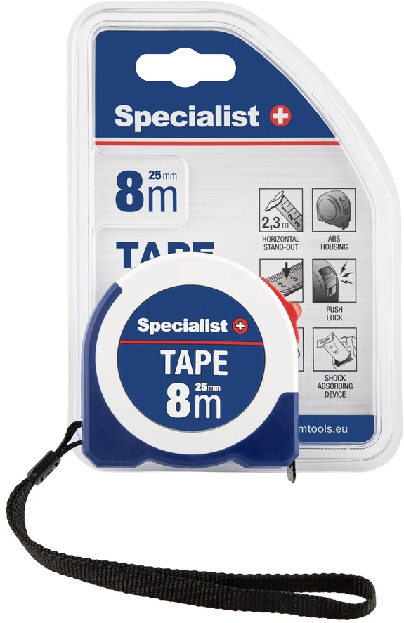 SPECIALIST+ ruletė TAPE 8 m, 25 mm