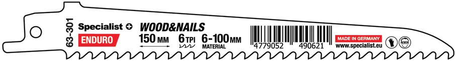 SPECIALIST+ ties. pjūklas medienai su vinimis, 150 mm, 6TPI