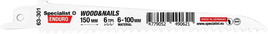 SPECIALIST+ ties. pjūklas medienai su vinimis, 150 mm, 6TPI