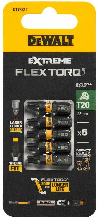 DEWALT KOŃCÓWKA UDAROWA T20x25 /5szt. EXTREME IMPACT TORSION