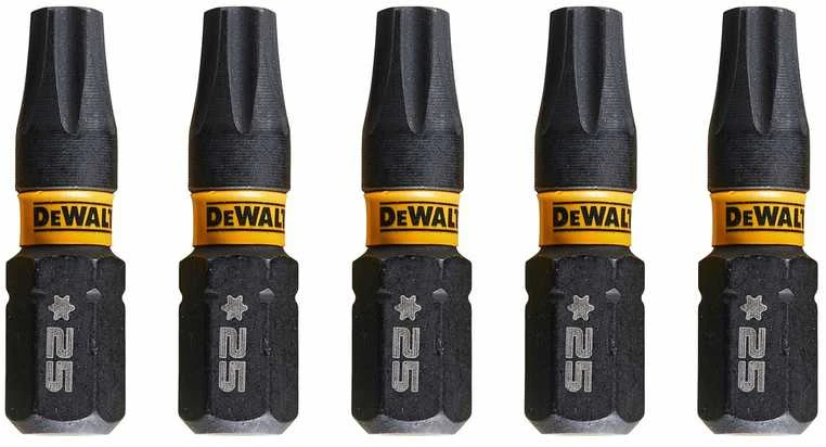 Sukimo antgaliukai FLEXTORQ T25 25 mm, DeWALT, 5 vnt.