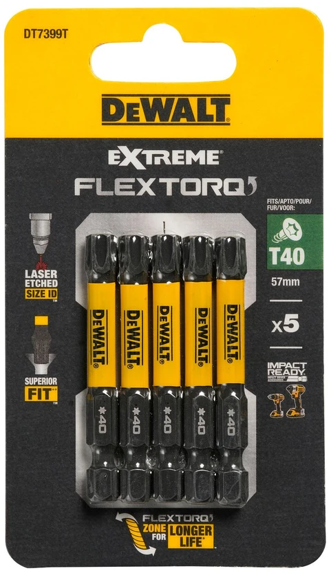 DEWALT KOŃCÓWKA UDAROWA T40x50 /5szt. EXTREME IMPACT TORSION