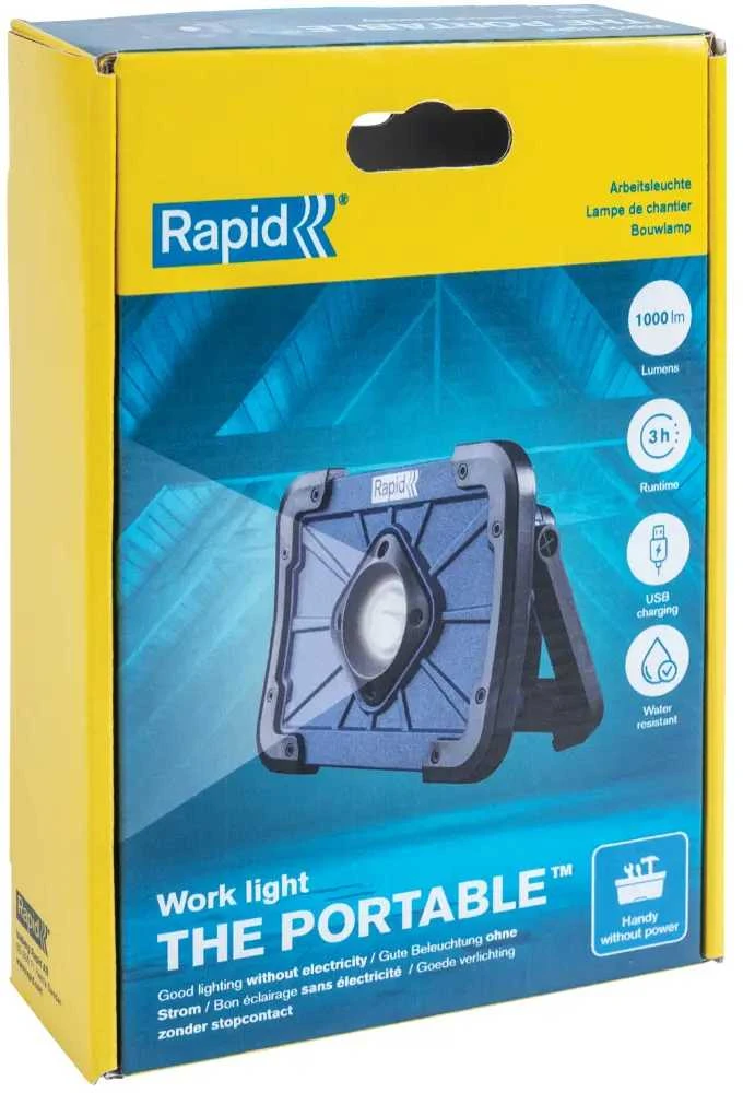 Šviestuvas su integruota ličio jonų baterija THE PORTABLE, 1000 Lm., RAPID