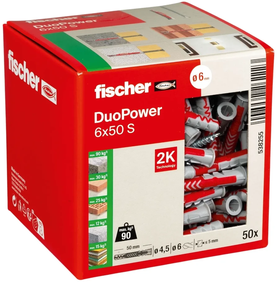 Pin Fischer DuoPower. 50 mm x 6 mm. 50