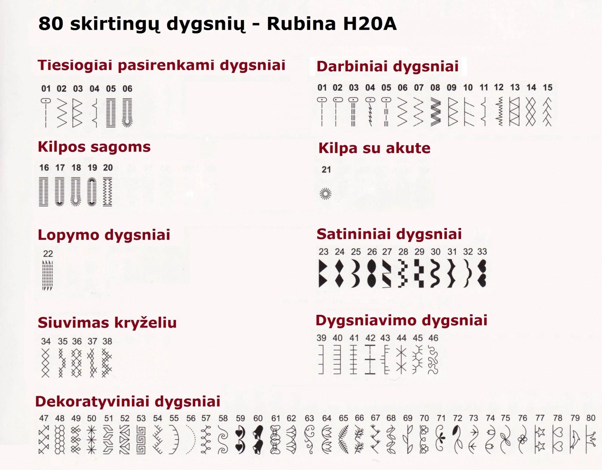 Kompiuterizuota siuvimo mašina Rubina H20A