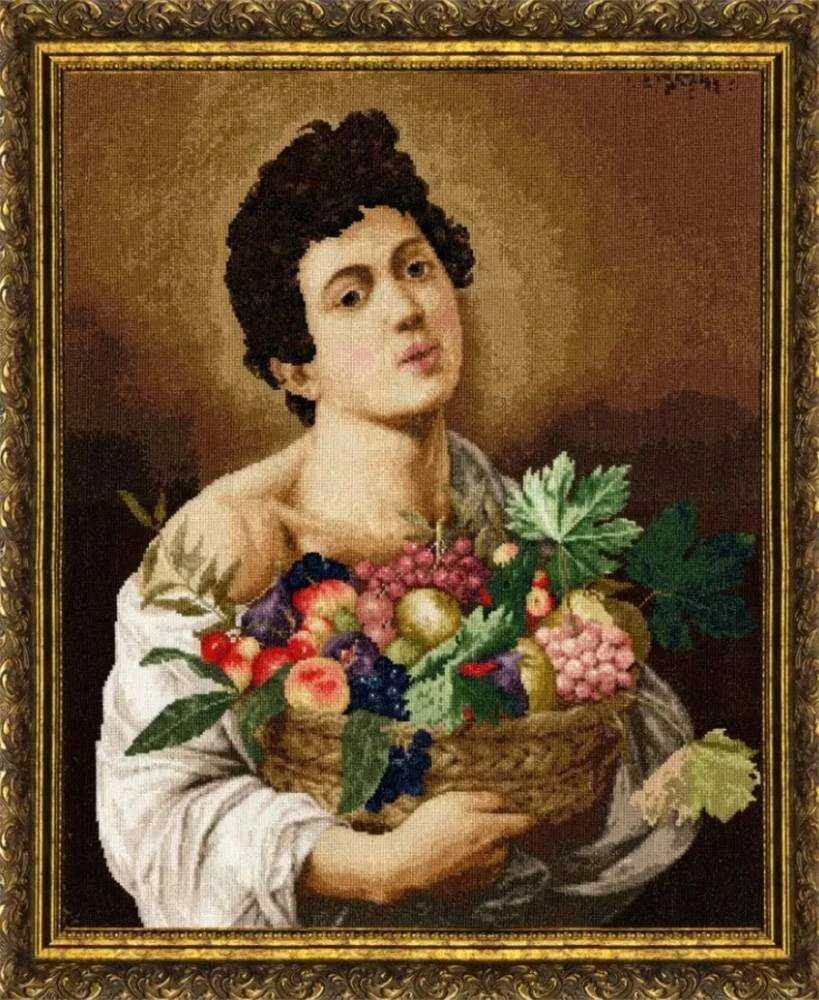 Zolotoe Runo Beldizart Kryželiu siuvinėjimo rinkinys "Berniukas su vaisių krepšeliu" 45×36.5 cm 1593 S/MK022